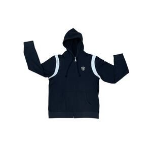 Reebok-Las Vegas Raiders Full Zip Fleece Jacket Silver & Black NFL Women’s Large